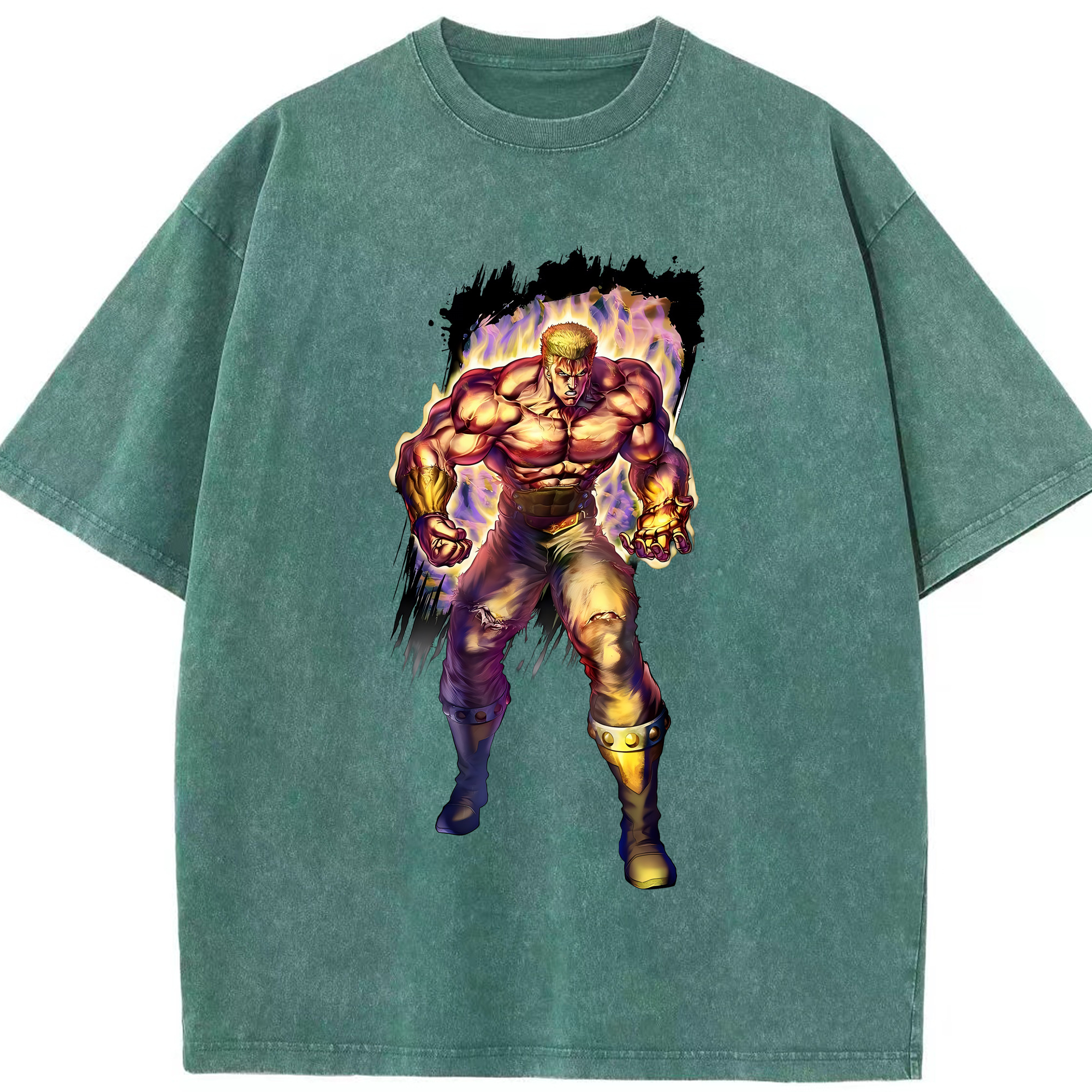 （画像用） 北斗の拳 Fist of the North Star 綿100% ヴィンテージ風 半袖Tシャツ（フロントプリント）